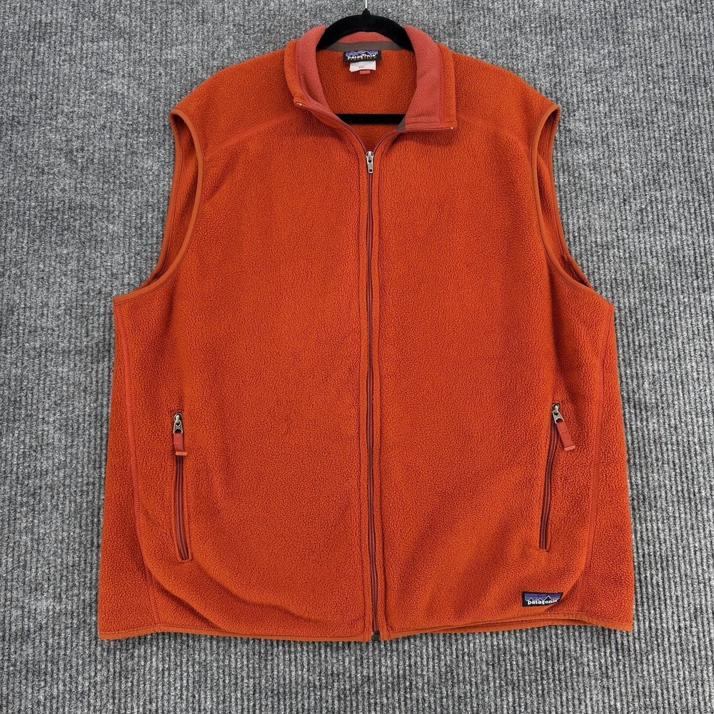 Patagonia Synchilla Vest Men's XXL Orange Fleece Gorpcore Outdoor Hiking